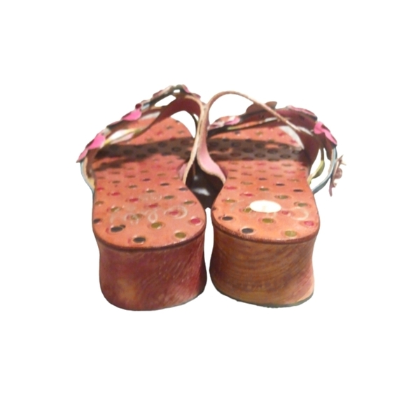 Oilily European Wooden Sandal Slip On Open Toe Shoe Size 6 - Picture 5 of 8